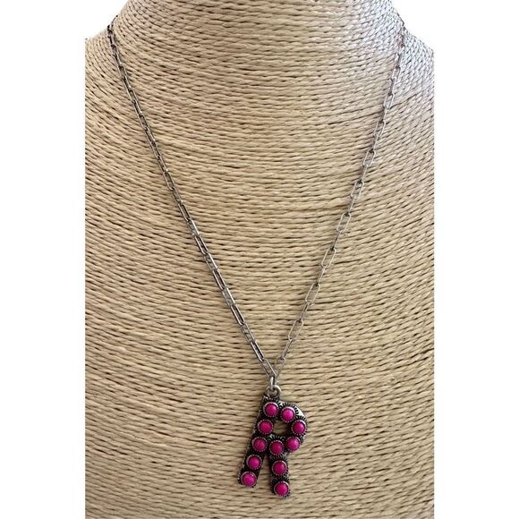 Initial Necklace Hot Pink Barbie Western Nashville ￼P, N, T, S, R, C, E, M - Picture 7 of 10